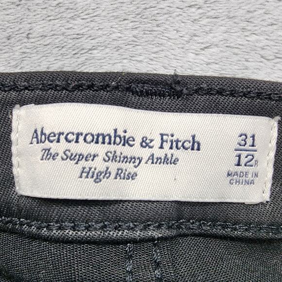 Abercrombie & Fitch Jeans Womens 31/12R Black The Super Skinny Ankle High Rise - Picture 5 of 11